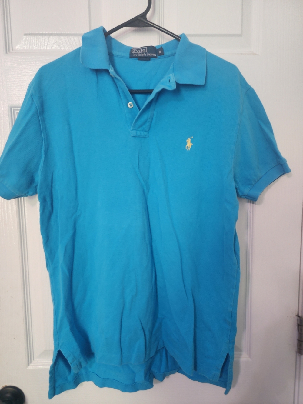 Ralph Lauren Men’s Bright Turquoise Polo with Yellow Pony Size M GUC